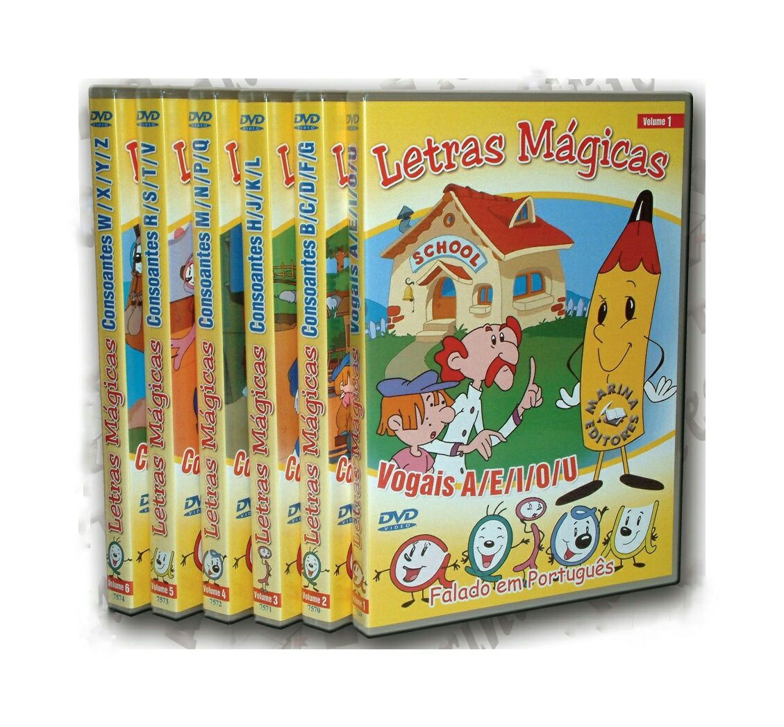 Letras mágicas - 6 DVD educação infantil - Novos