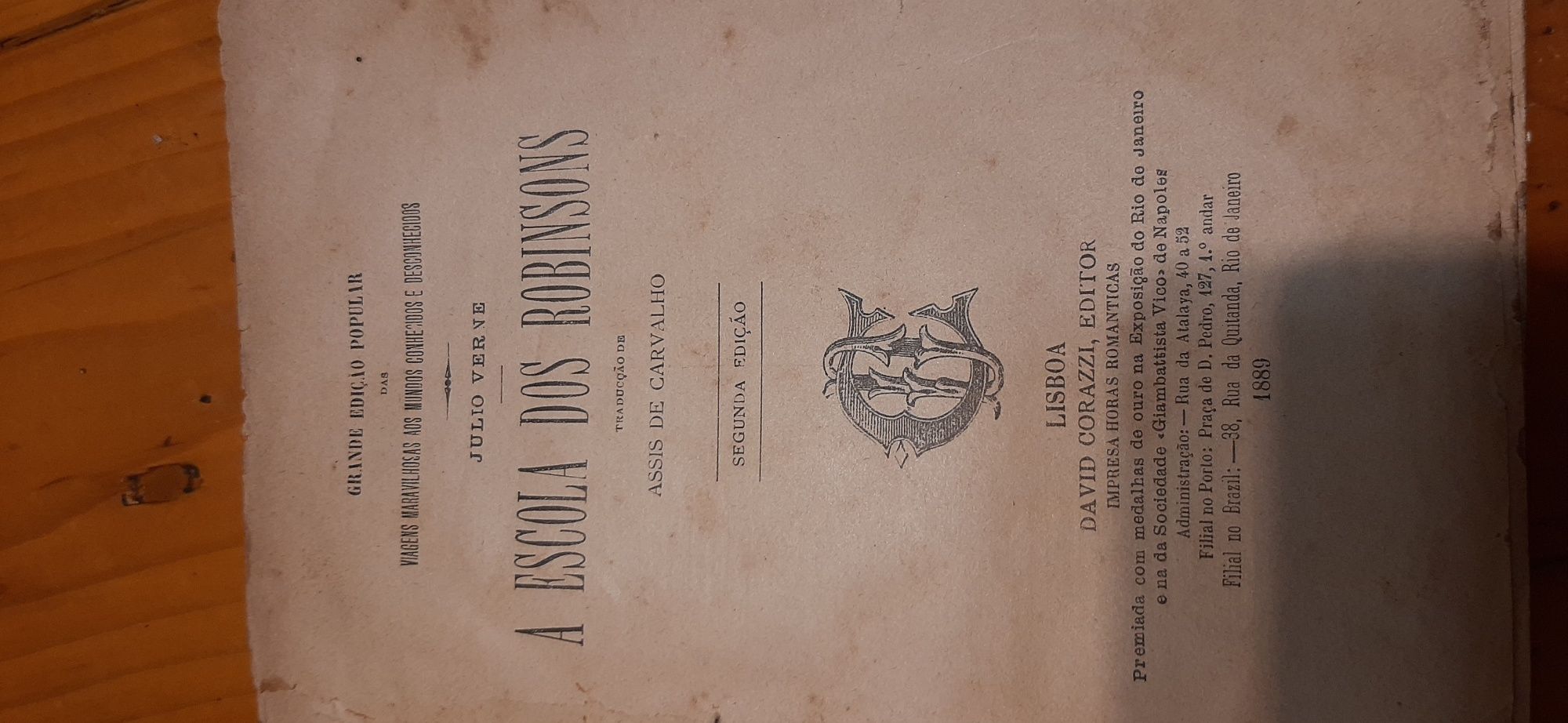 Antigo Livro de Júlio Verne  Áno  1889 2 edição .