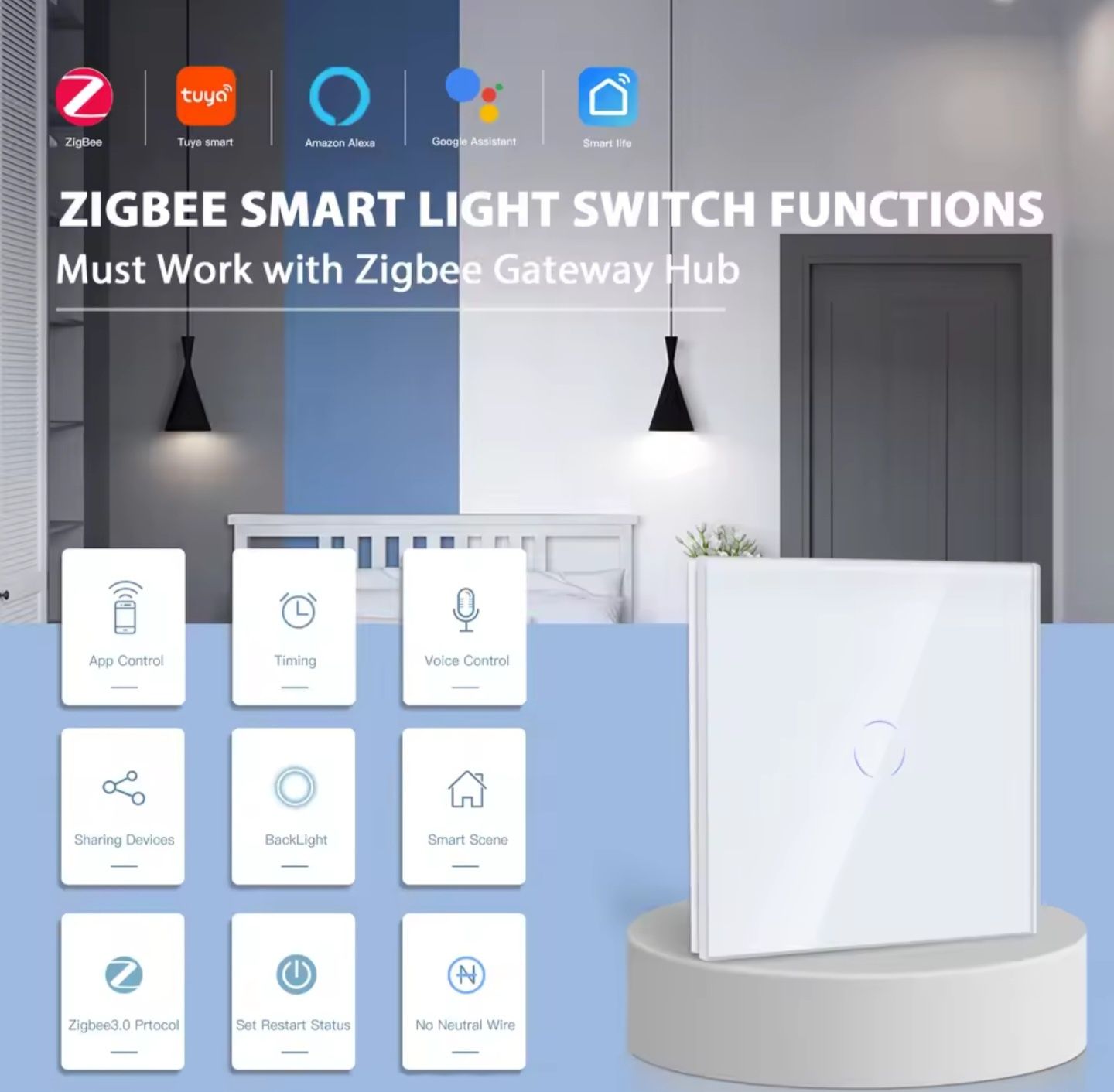Interruptor Inteligente Zigbee Sem Neutro Bseed