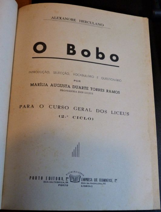 "O BOBO" de Alexandre Herculano (Anos 50 ou 60)
