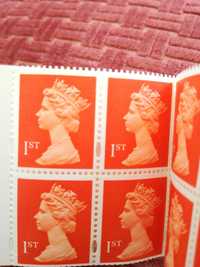 7 selos 1st classe da Rainha Isabel II de Inglaterra - s/ marca de cha