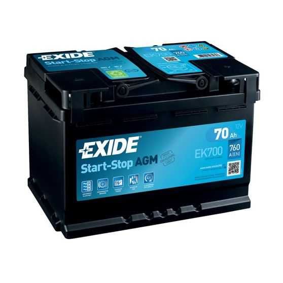Bateria Tudor/Exide EK700 AGM Start&Stop 70AH 760EN