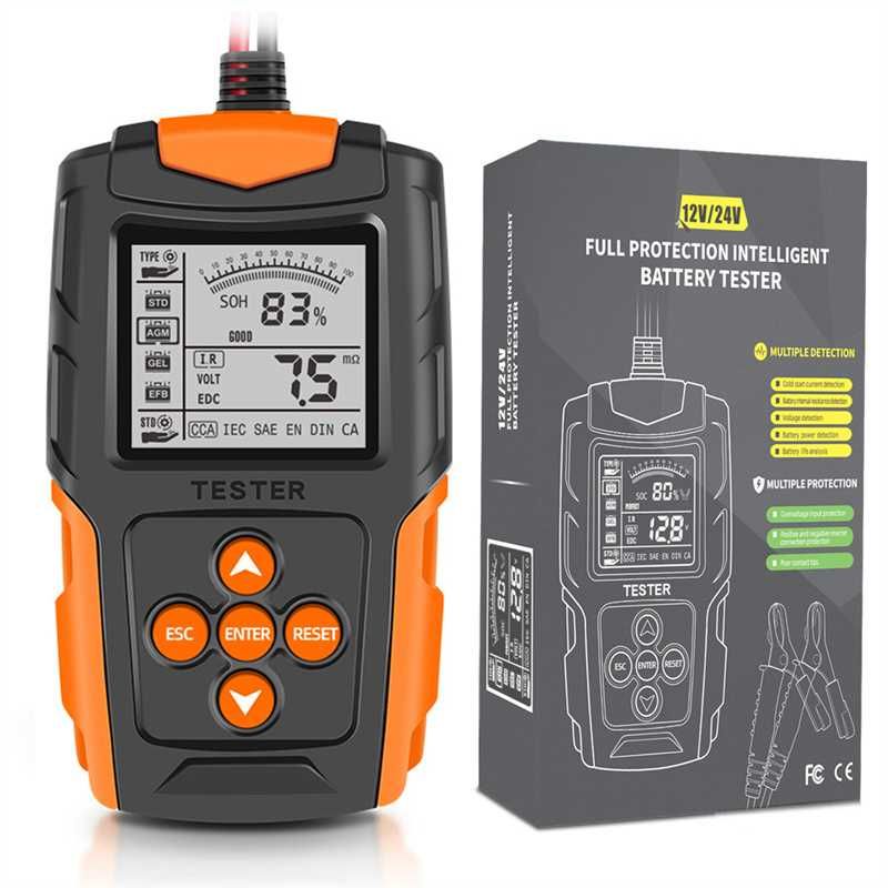 Cyfrowy Tester do Akumulatorów 12V 24V FOXSUR FBT-300, 200 3Ah - 400Ah