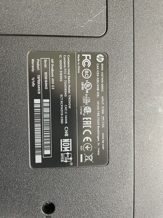 Hp 450 G3 корпус запчастини