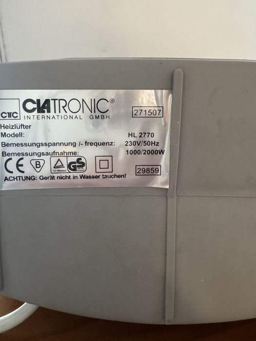 Aquecedor/termoventilador quente e frio