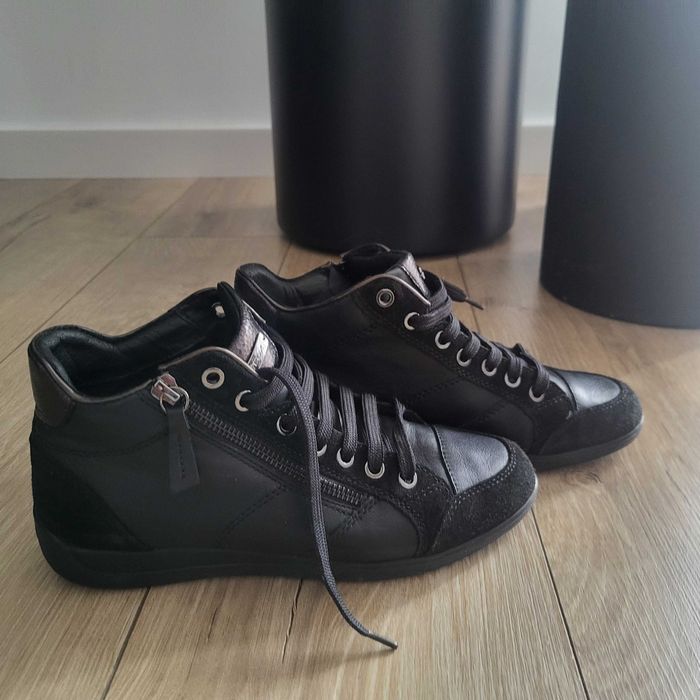 Trampki adidasy sneakersy Geox r. 37 czarne skóra naturalna stan super