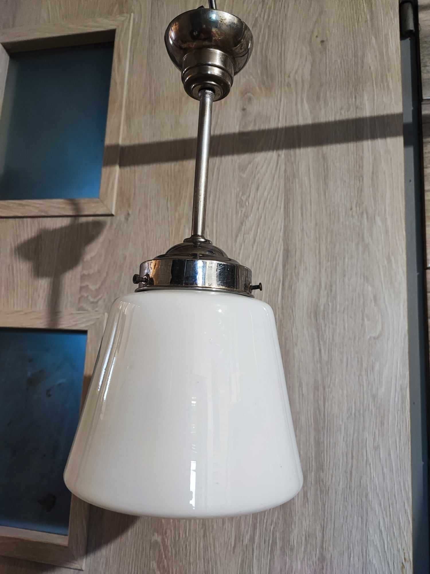 Lampa,plafon,mosiądz niklowany,art deco