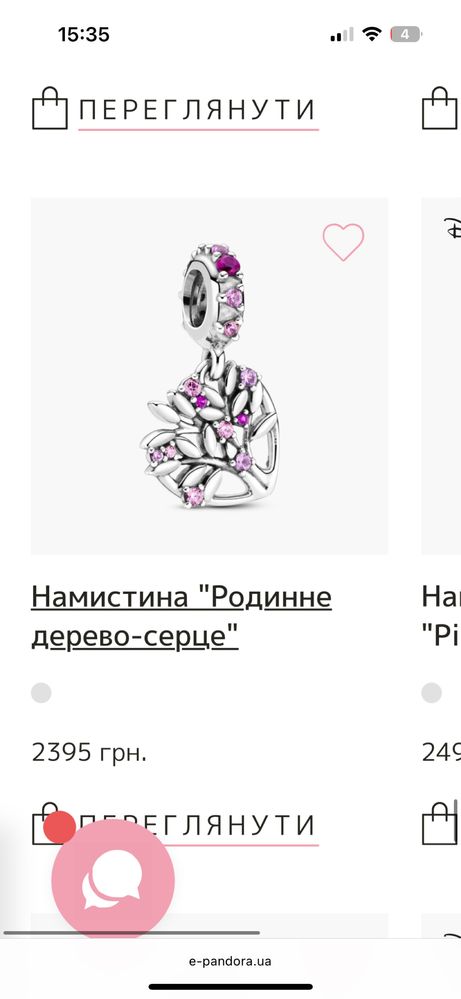 Браслет і шарми pandora оригінал