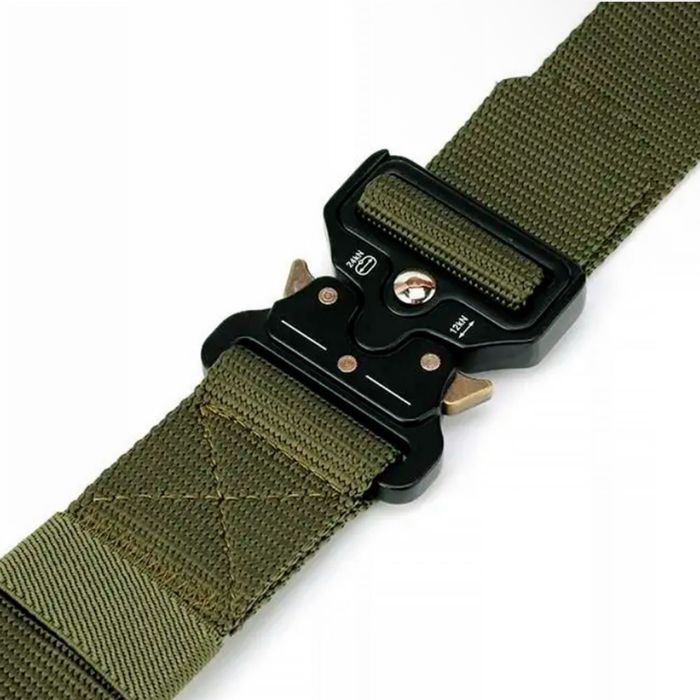 Ремінь тактичний, 120 мм, металева пряжка Cobra Olive, кобра зелений