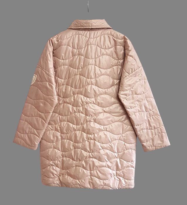 Damska lekka pikowana kurtka wiosenna jesienna pudrowy róż Polwar 40/L