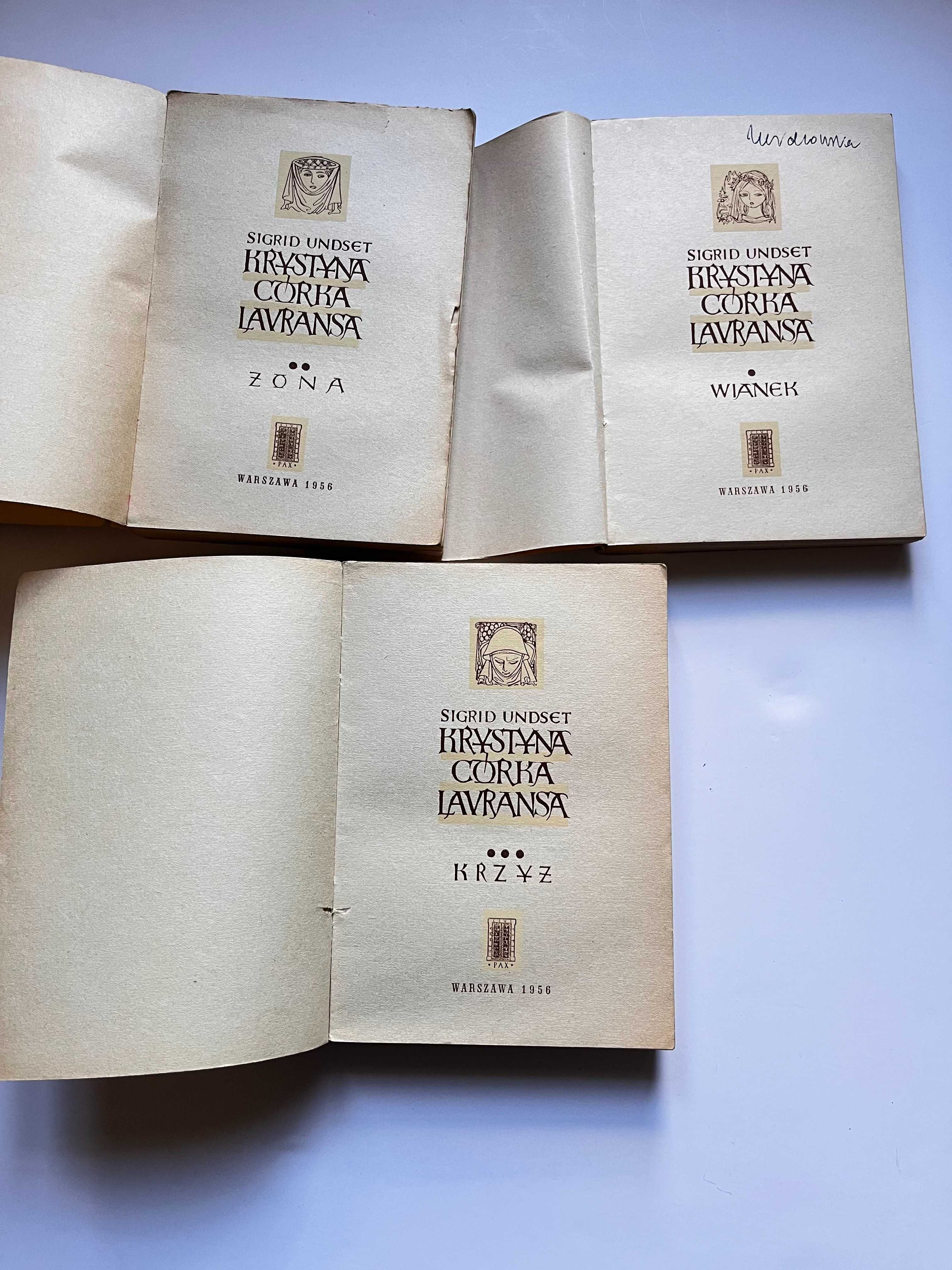 Krystyna córka Lavransa - Sigrid Undset 1956r.