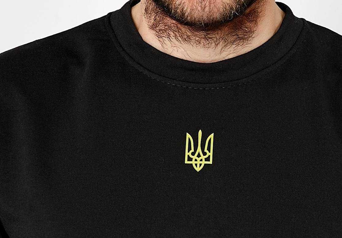 Лучшая цена Кофта Мужская Свитшот Герб Украины з тризубом размер 46-48