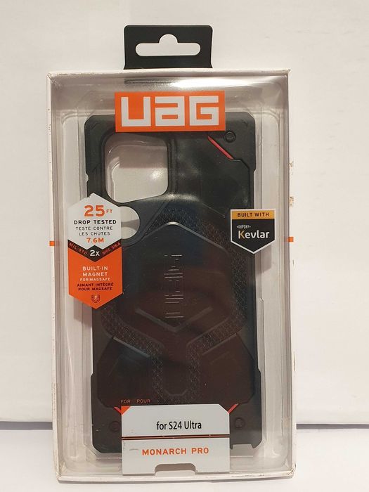 UAG Monarch PRO etui pancerne SAMSUNG S24 ULTRA kevlar czarne plecki