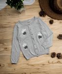 Красивая кофта с зайками для девочки 8-9 лет