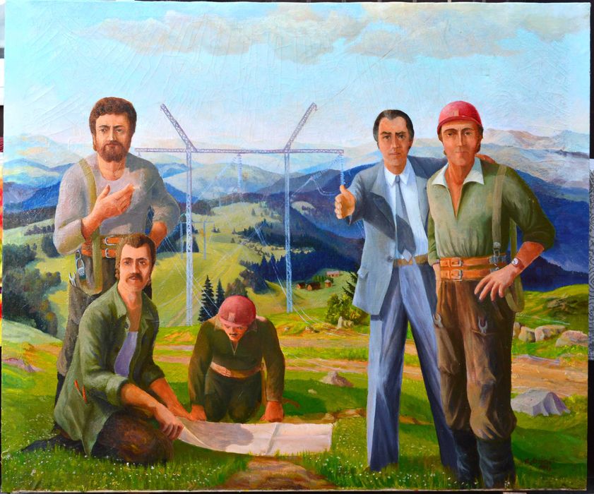 Картина художника Адамяк П. "Електрики", 1988 рік