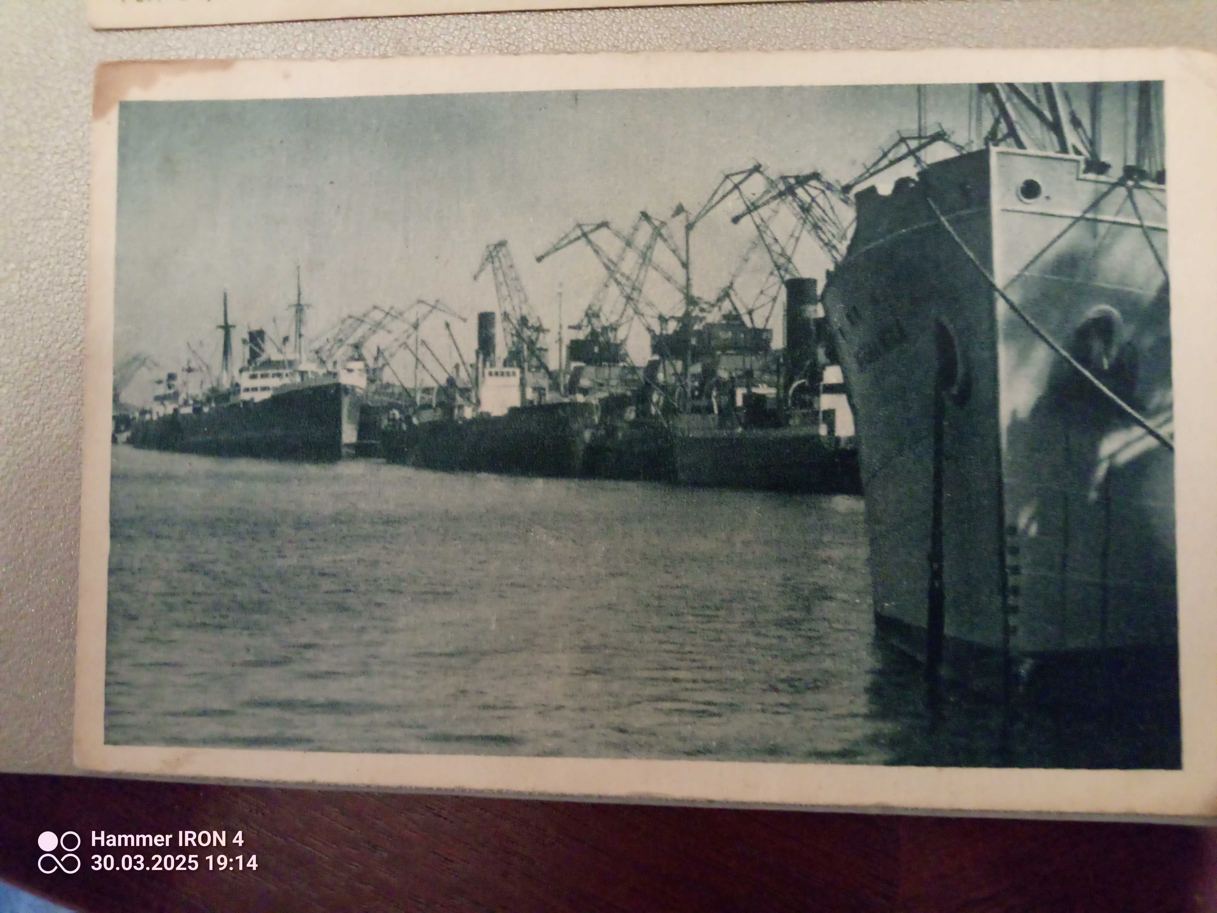Gdynia port -3 pocztówki- lata 40-te