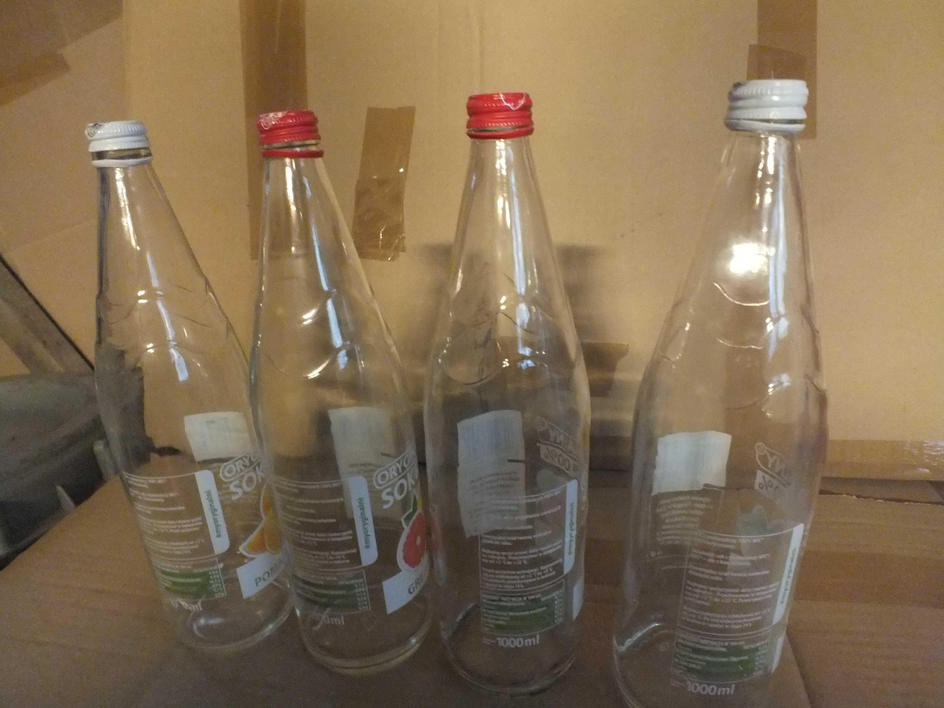 Butelki szklane duże 1L GRUBE SZKŁO