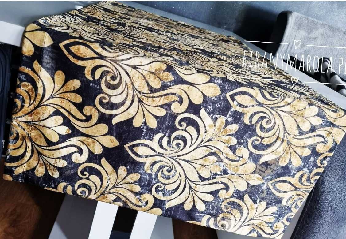 welurowy bieżnik Glamour złoty ornament