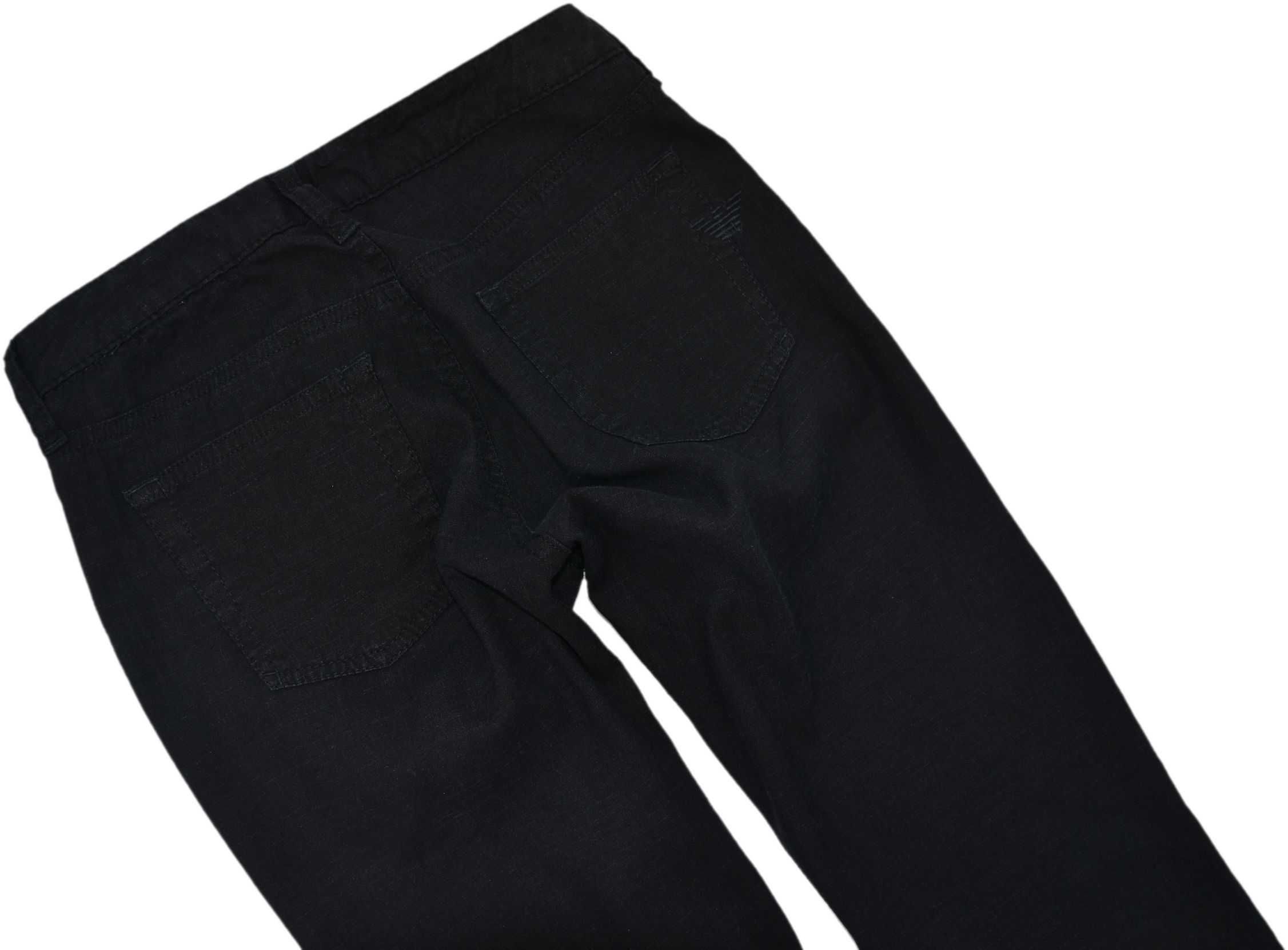 ARMANI JEANS spodnie damskie lniane czarne 27