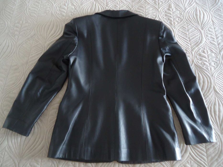 Casa da Peles  -  Blazer slim fit em cabedal polido