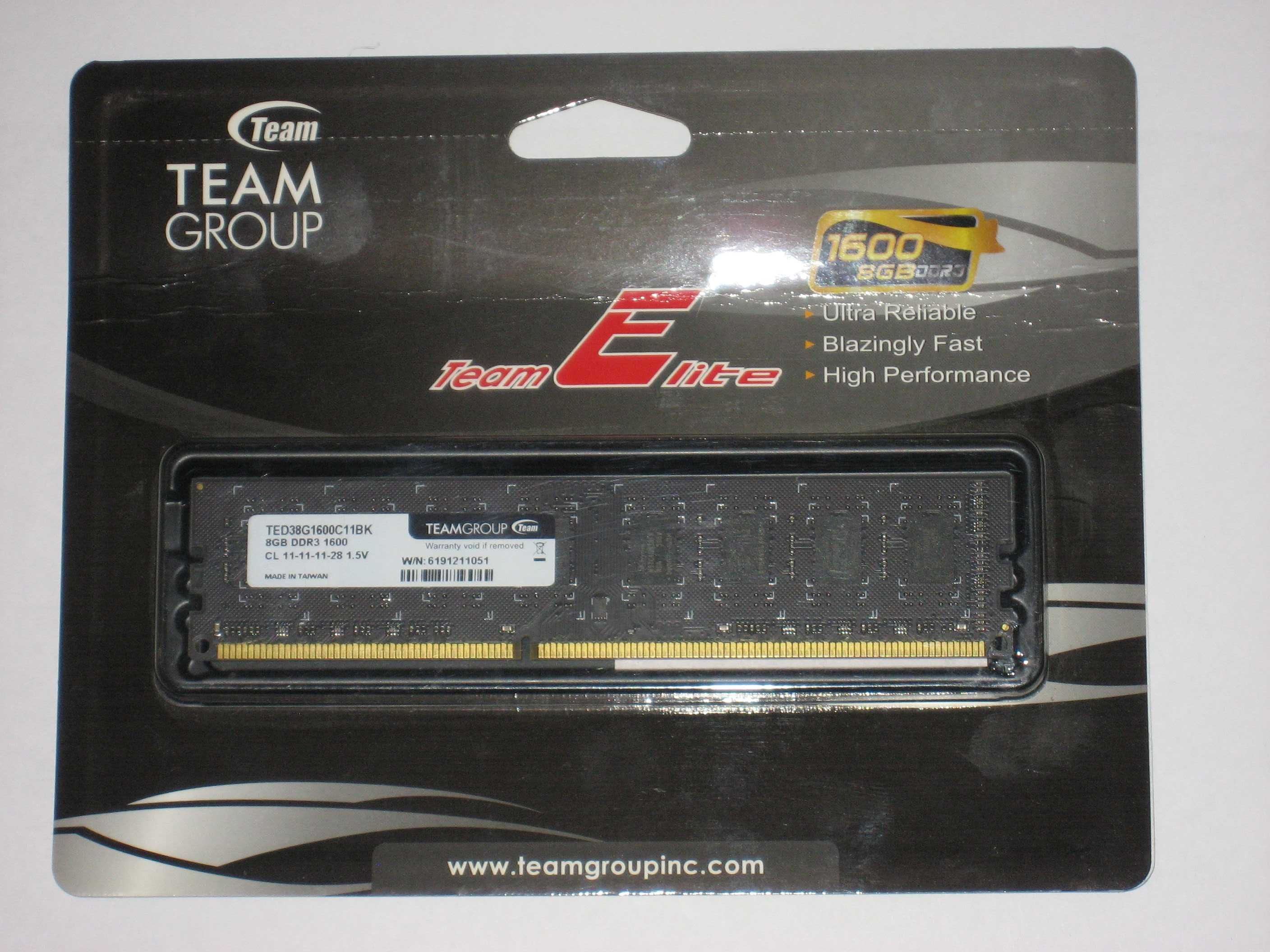 Новий модуль пам'яті Team Group DDR3   8Gb  1600MHz