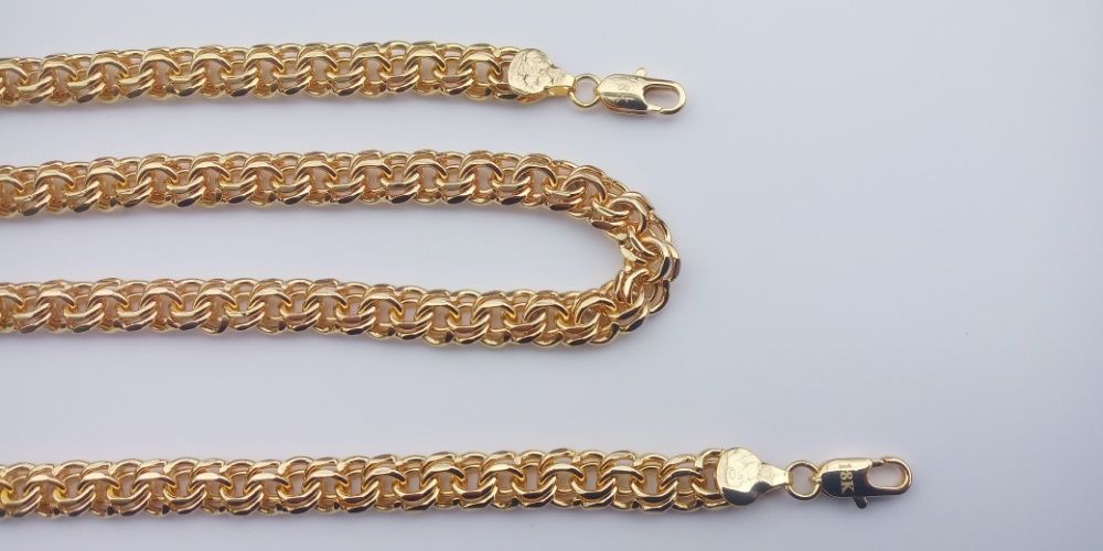 Złoty łańcuszek męski galibardii,ankier,figaro,585 złoto,srebro,złoto,