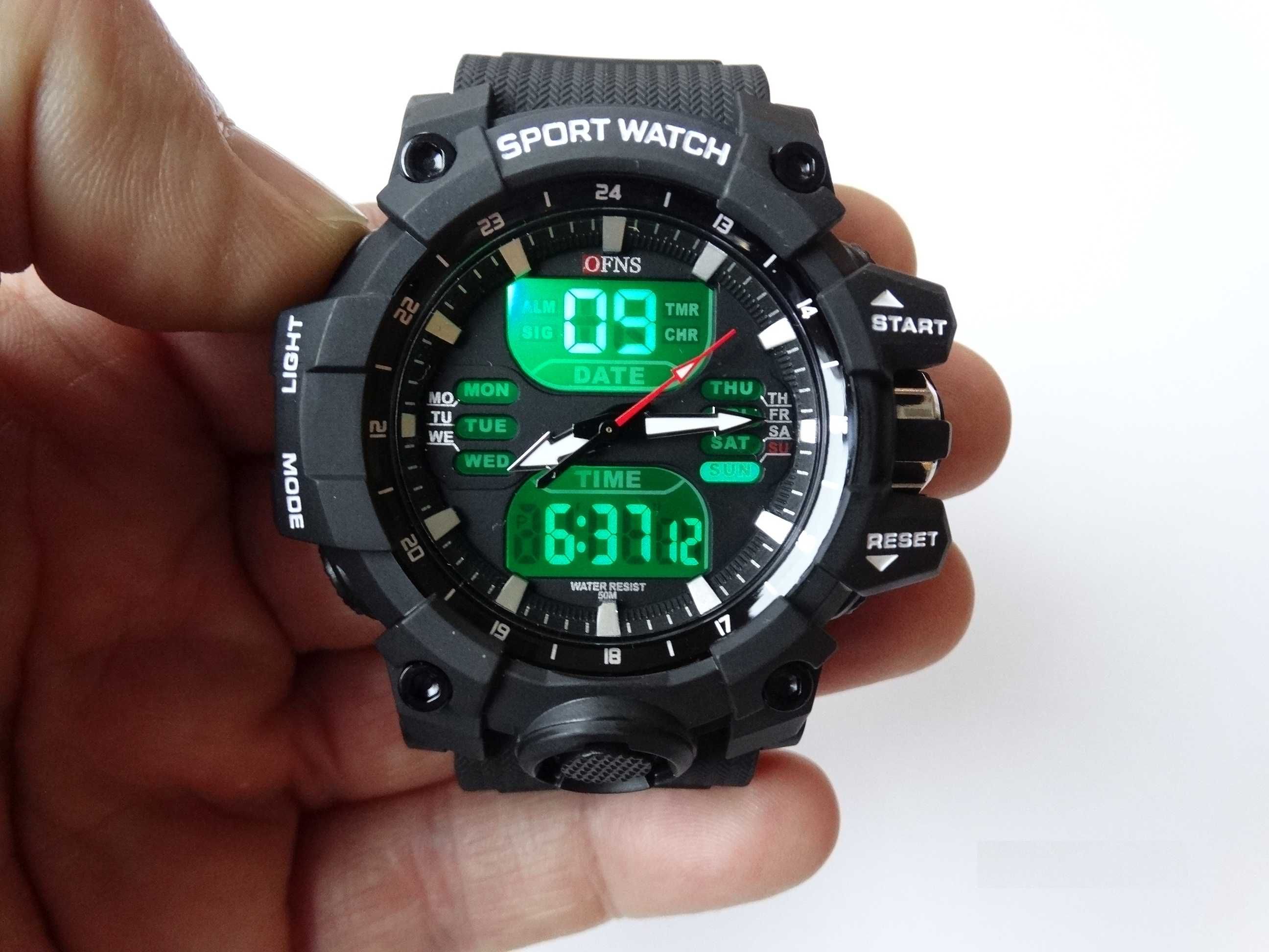 Zegarek męski OFNS elektroniczny analogowo cyfrowy wojskowy sportowy