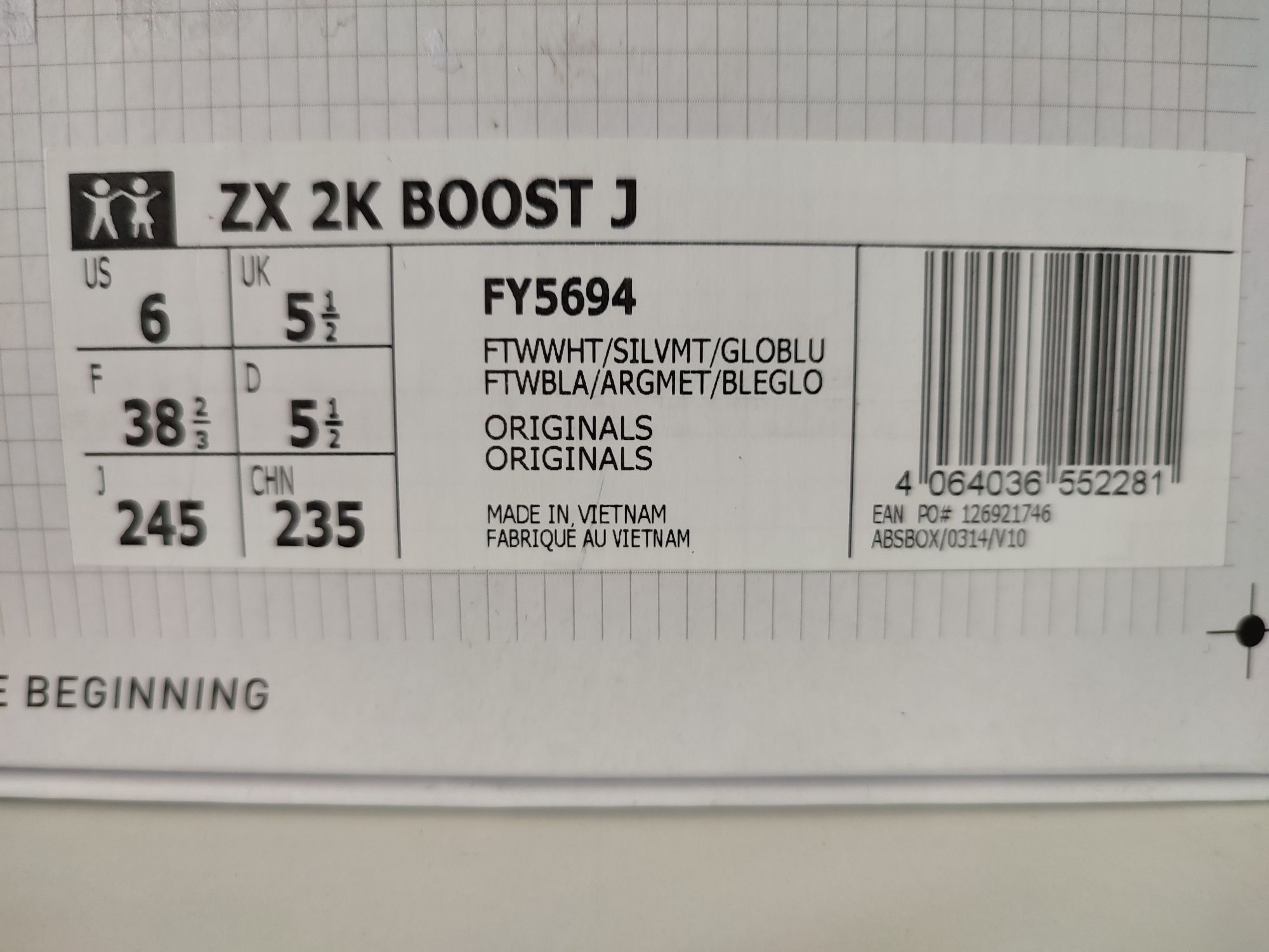 Adidas ZX 2K boost NASA EUR 38 2/3 24.5cm