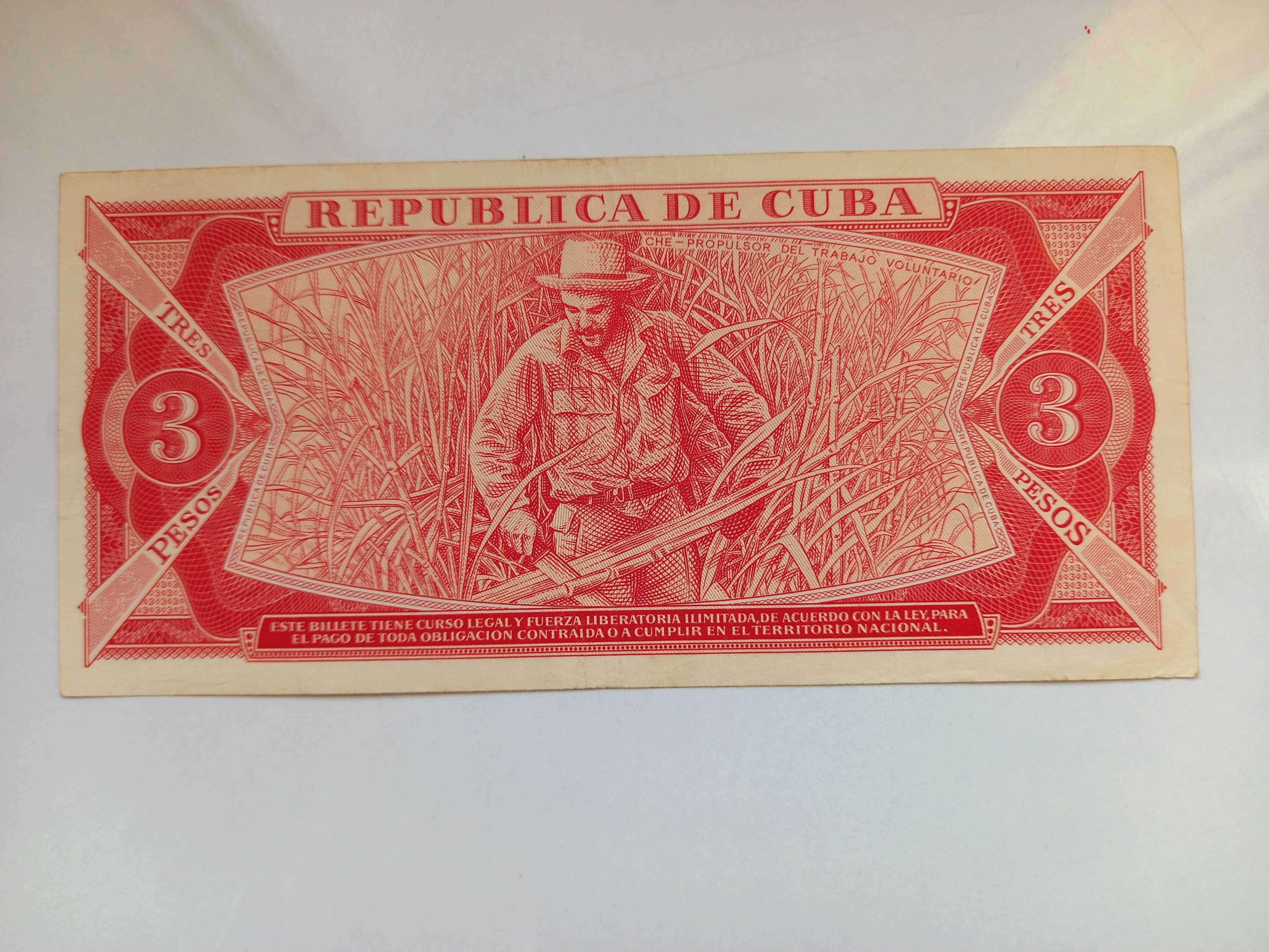 Banknot banknoty 3 Pesos Kuba 500 Pesos Mexico 2 szt.