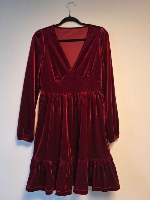 Sukienka świąteczna bordowa r. 40
