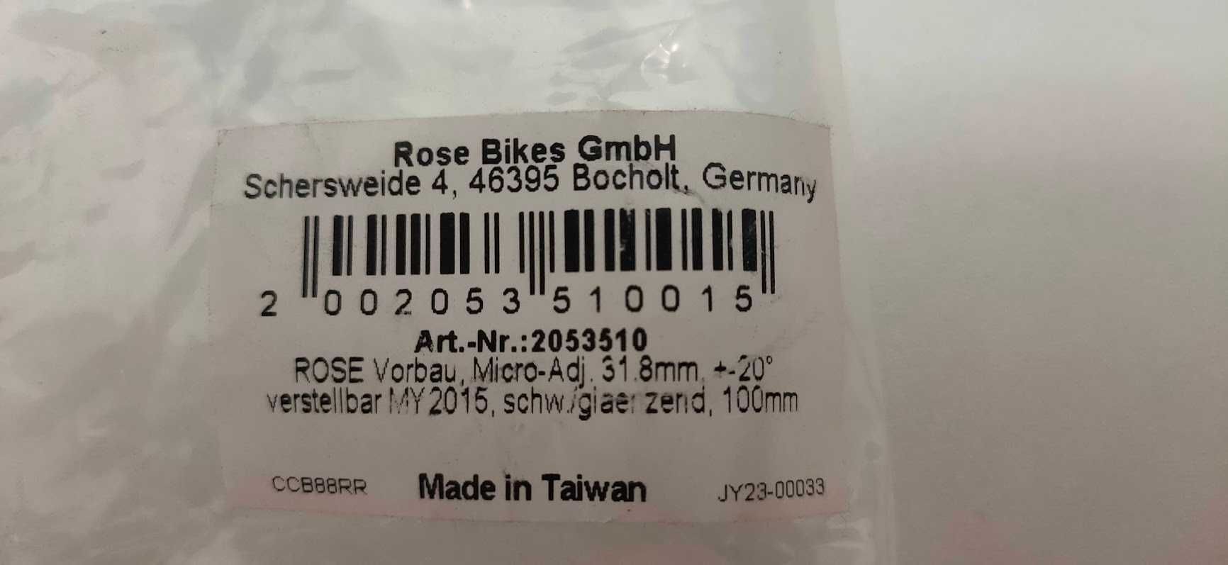 Mostek kierownicy wspornik ROSE Mico-Adj. 31,8x100mm +-20'