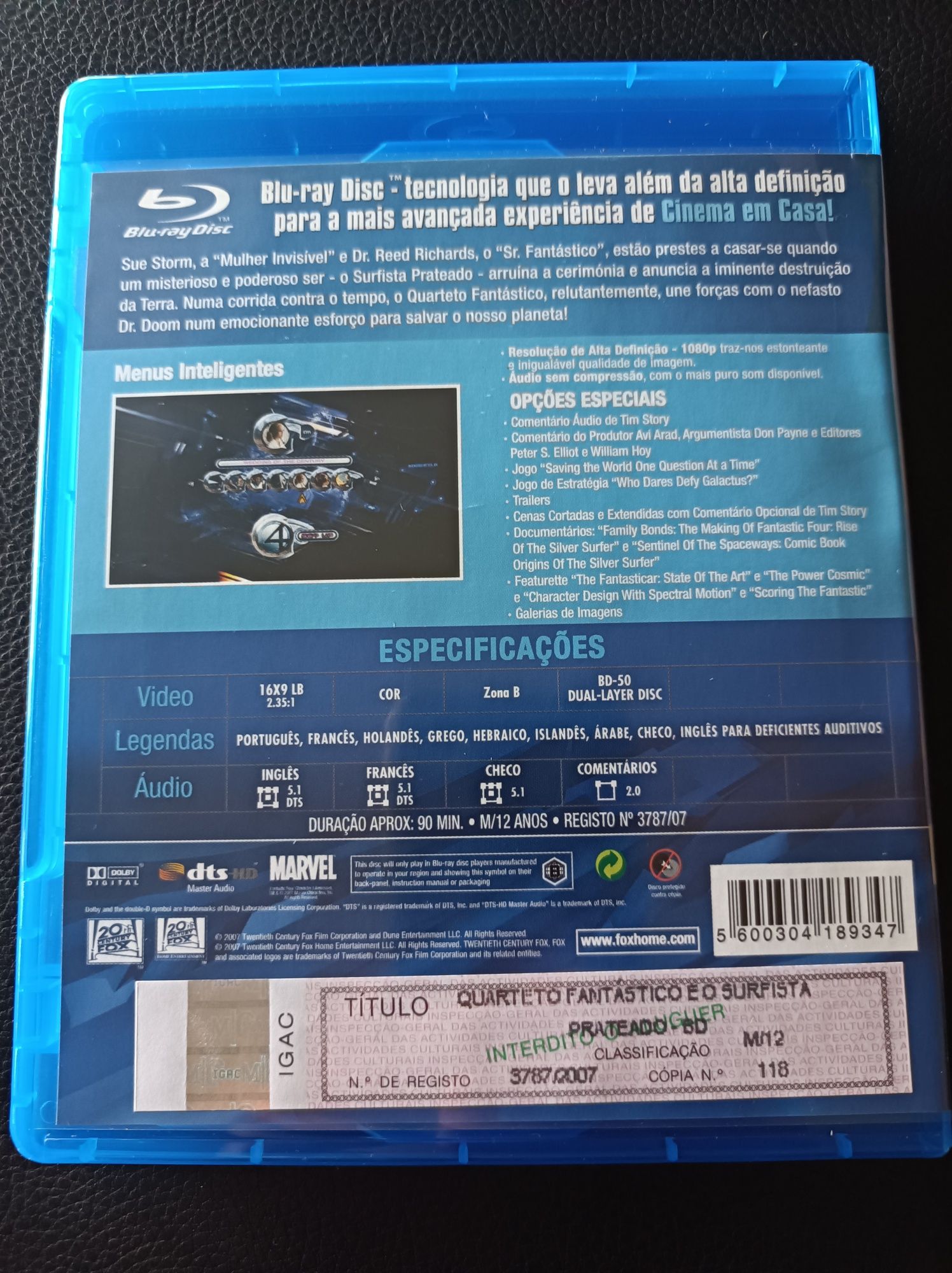 Blu-ray Quarteto Fantástico e o Surfista Prateado