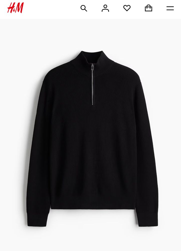 Пуловер, зіп 1/3, кофта H&M