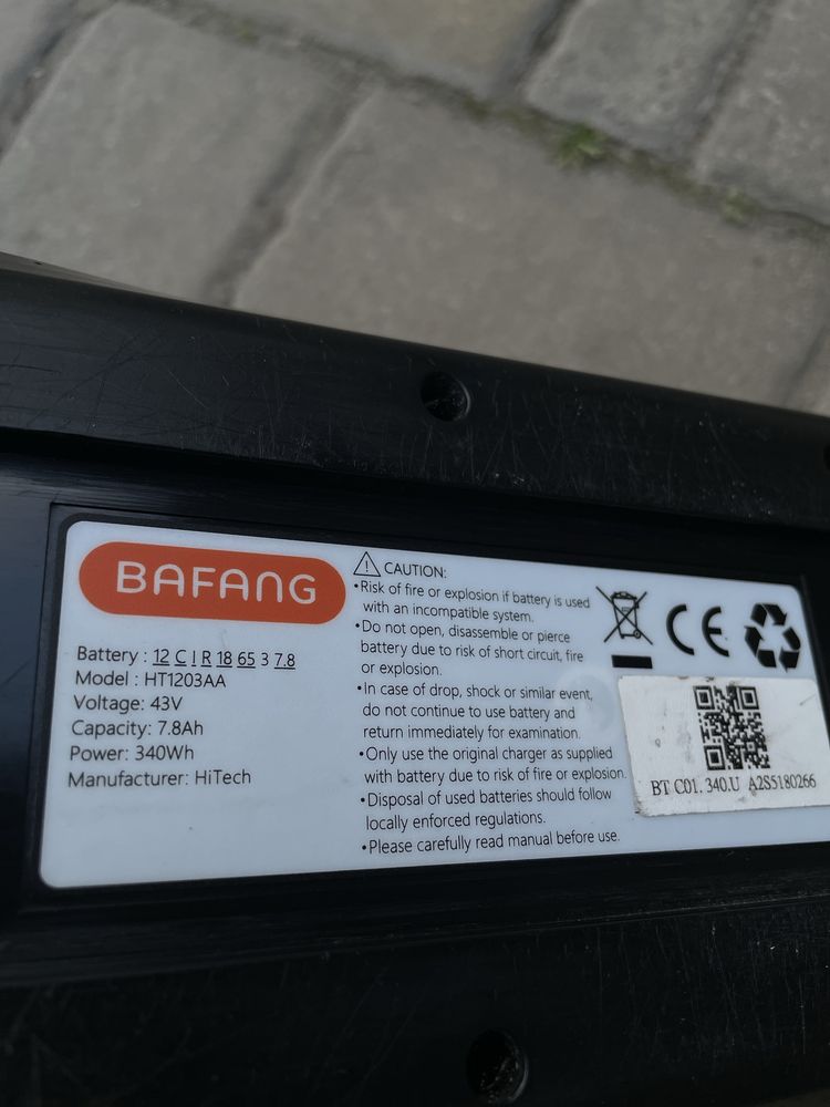 Батарея Bafang 43v 7.8Ah на електро-велосипед на Samsung акб батарейка