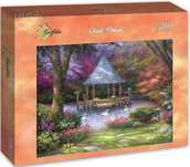 Puzzle Grafika 1500 Chuck Pinson "Swan Pond" kompletne. Przesyłka 1 zł