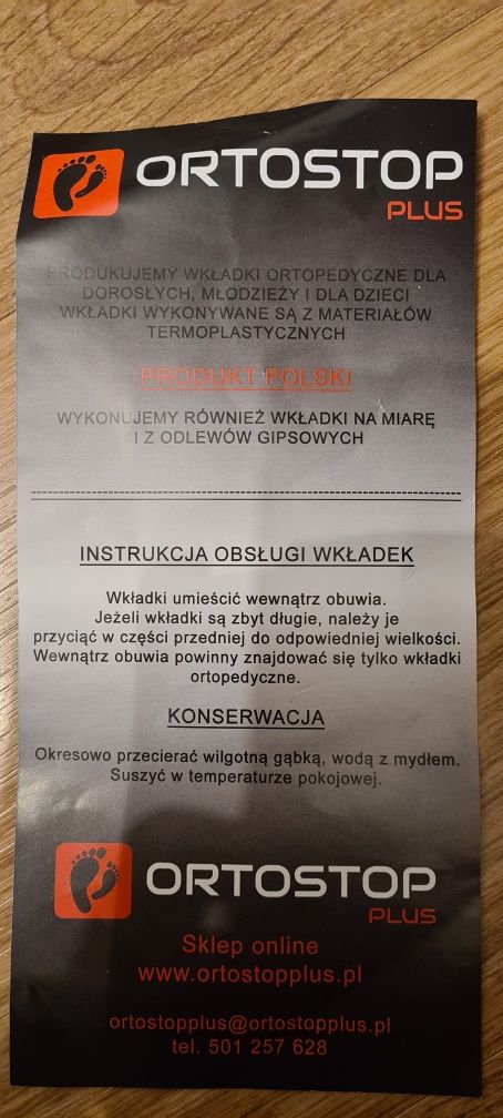 Wkładki ortopedyczne 27/28 supinujące na koślawość stóp Ortostop Plus