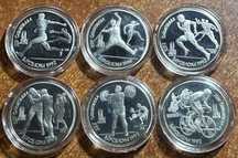 Полный набор из 6 монет СССР 1 рубль 1991 года-Барселона.