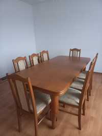 Stół i krzesła rustykalny dąb