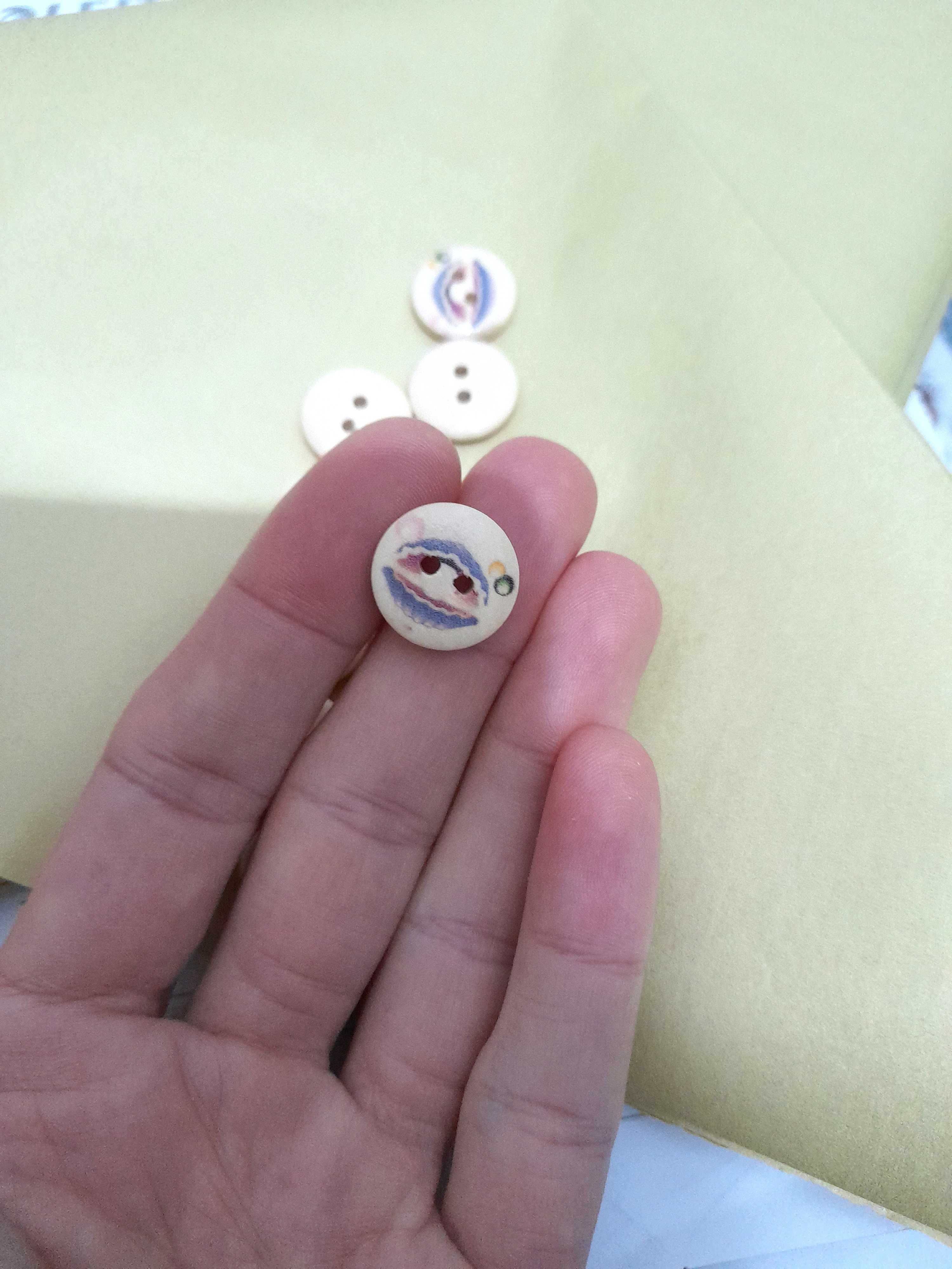 Conjunto de 10 botões de madeira 1.5cm material de costura
