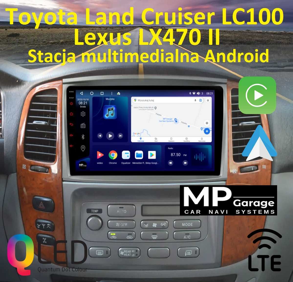 Nawigacja Android Toyota Land Cruiser_Lexus LX470 Qled CarPlay Montaż