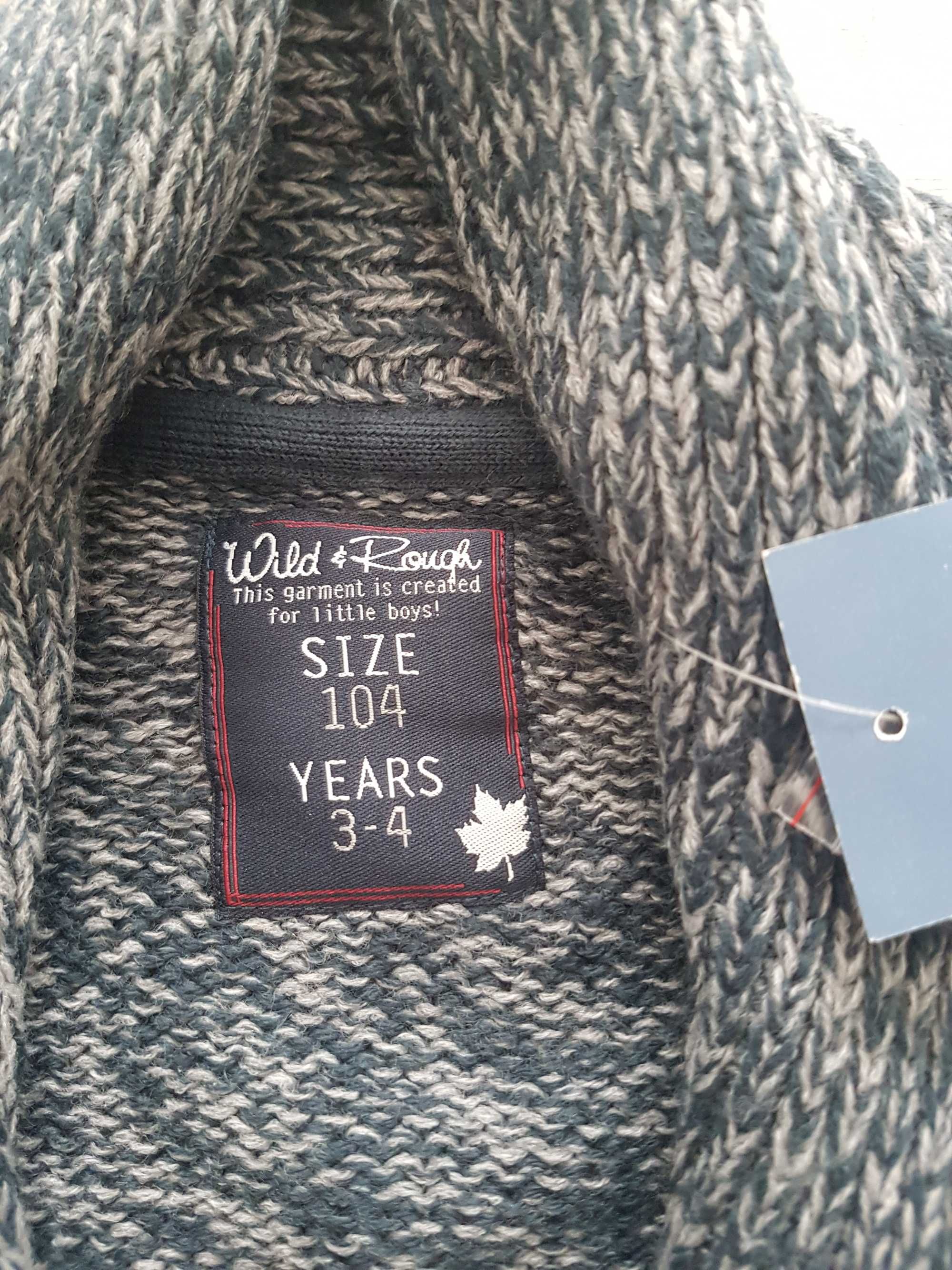 elegancki sweter chłopięcy rozmiar 104 b.ciemny melanż granatowy