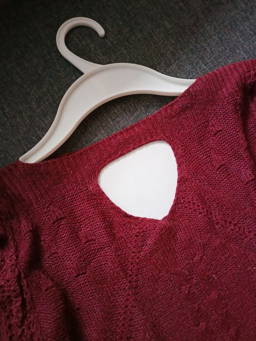 Burgundowy sweter rozm. S (36)