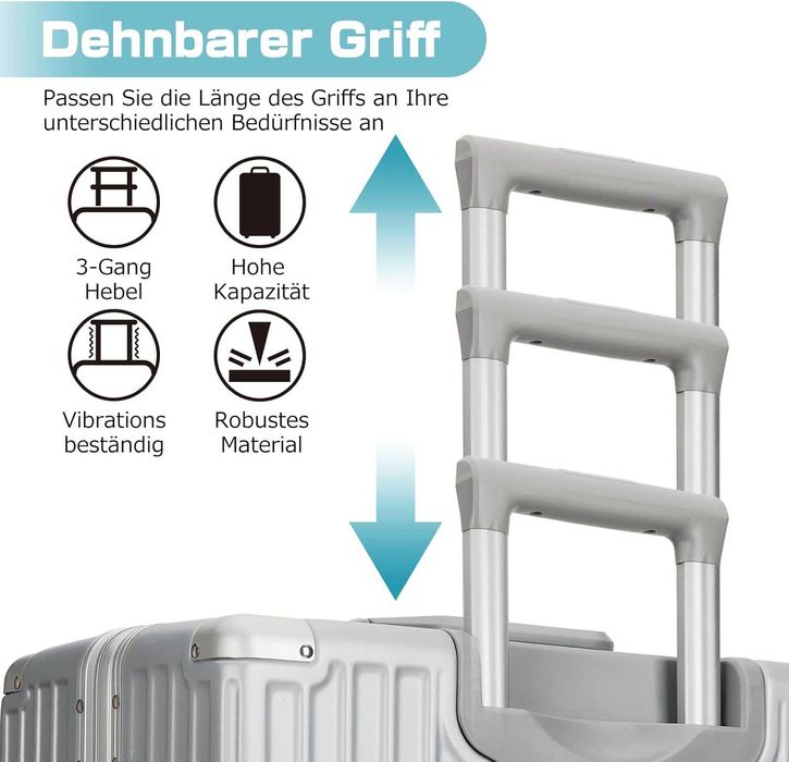 Aluminiowa rama ABS walizka kabinowa 20'' porządna srebrna