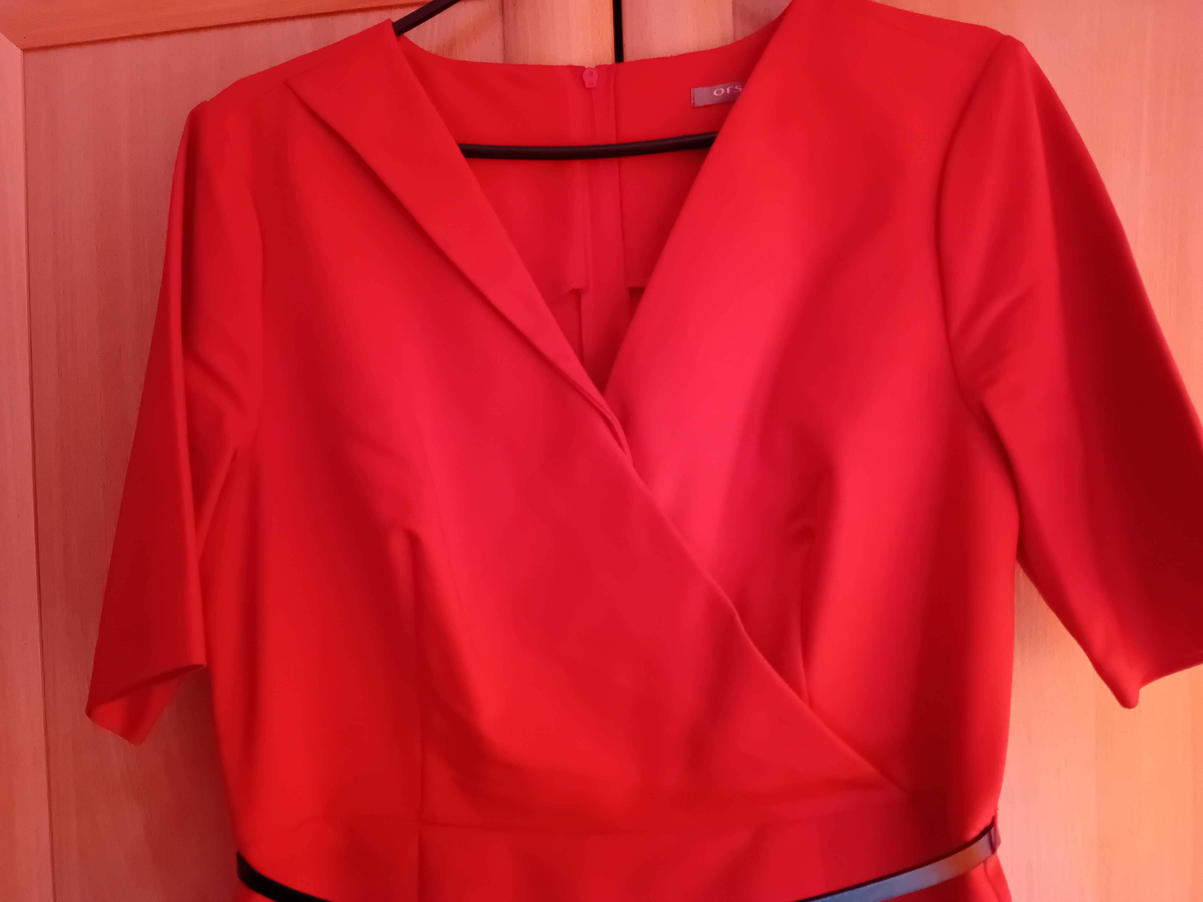 Elegancka czerwona sukienka Rozmiar 42
