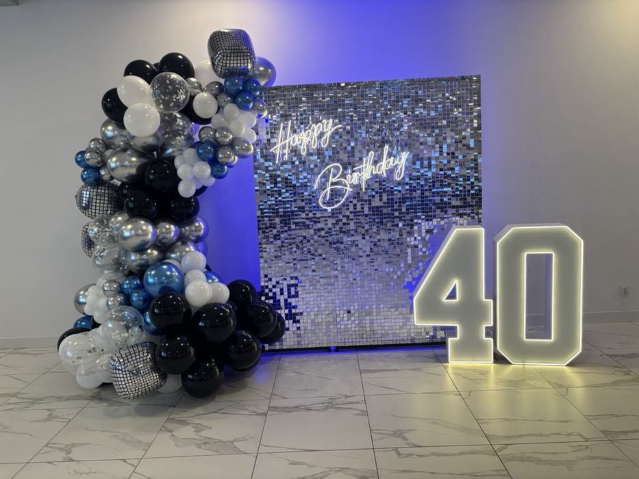 Cyfra 40 Neon led napis dekoracja