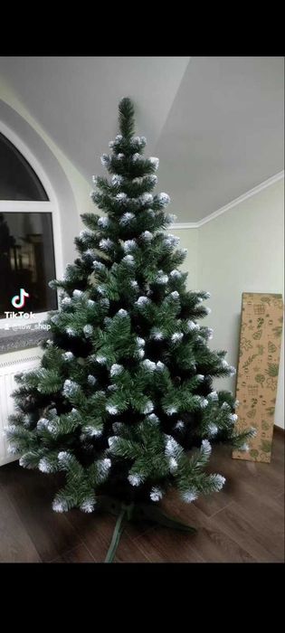 ТОП Засніжена штучна ялинка з білими кінчиками пвх, искусственная елка