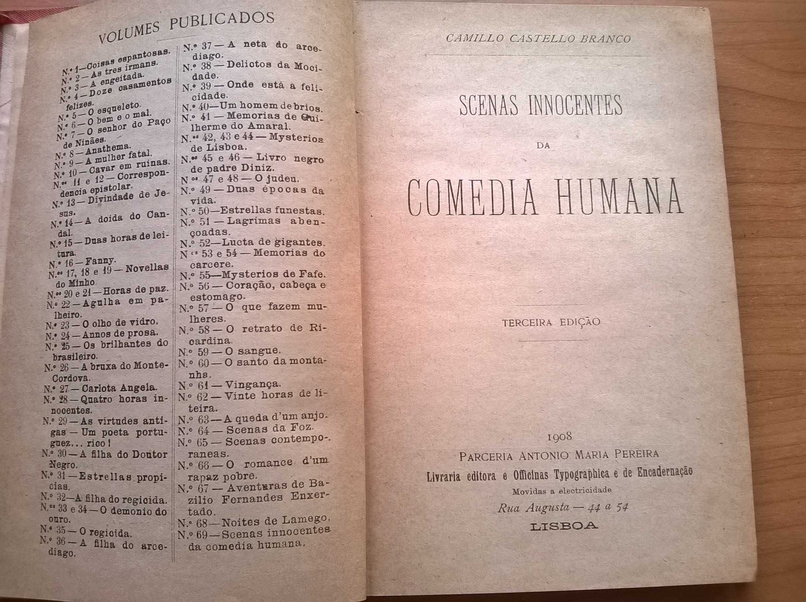Scenas Innocentes da Comedia Humana (de 1908)- Camillo Castello Branco