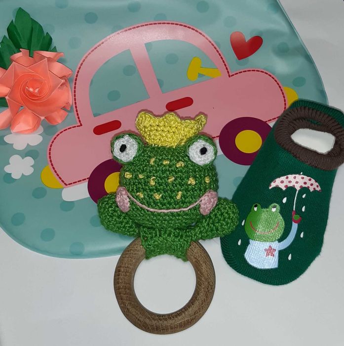 Дитячі товари, іграшка, носочки, набір для немовля, слюнявчик