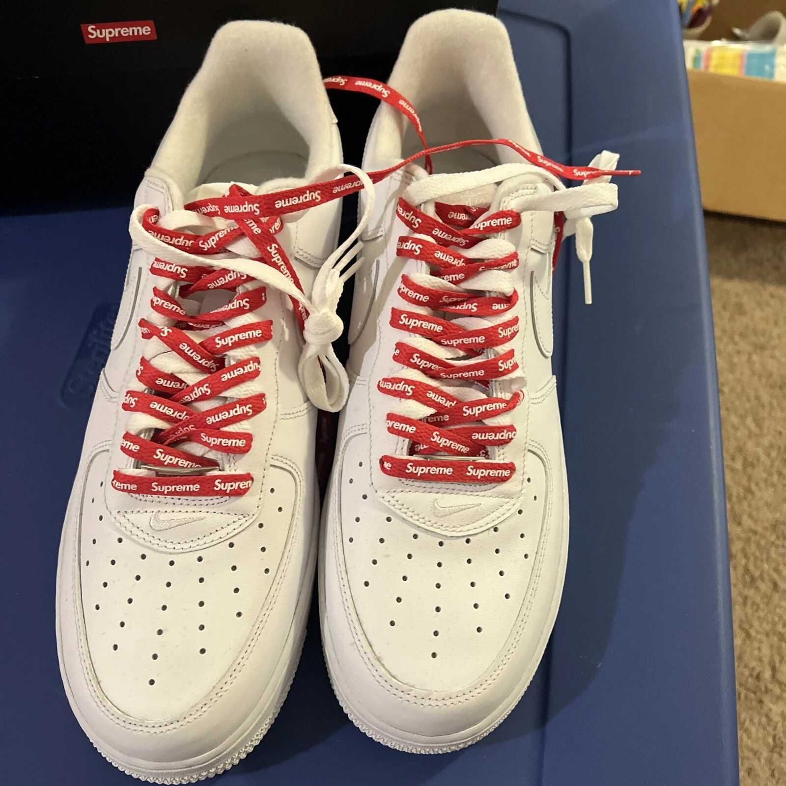 AF1\Powietrze*airDamskieNikeForce1SupremeWhite UnisexTrampki Rozm.43