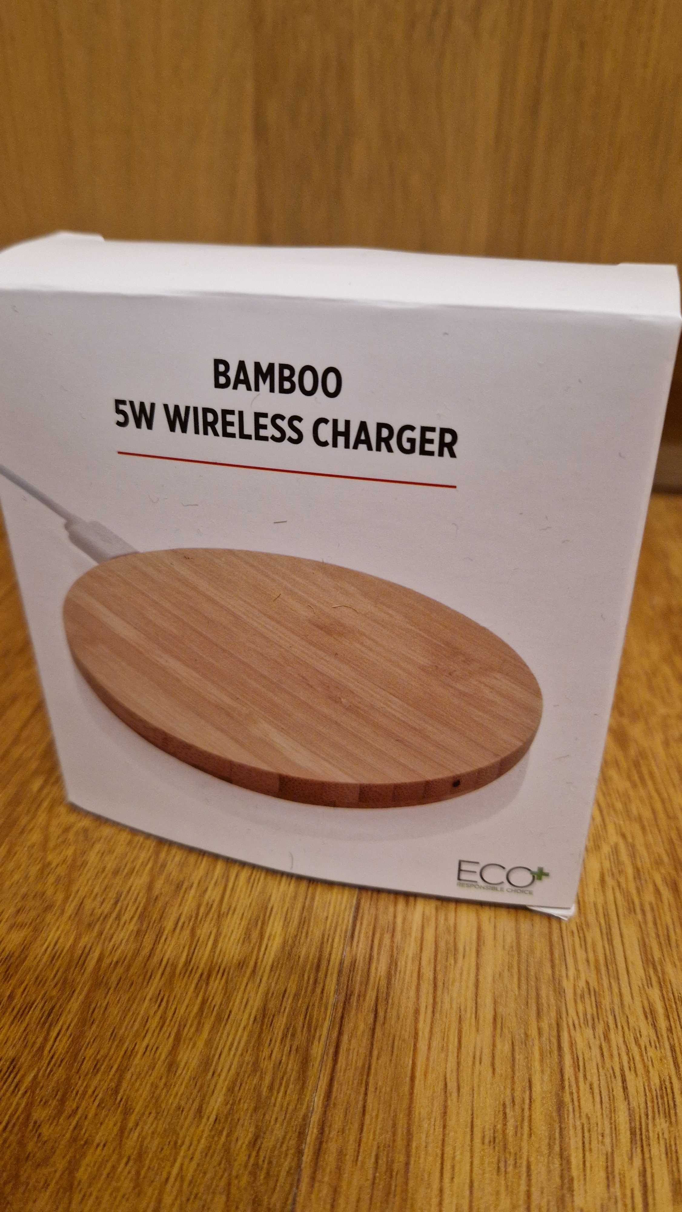 -NOWA- Bambusowa ładowarka bezprzewodowa 5W limonka P308.769